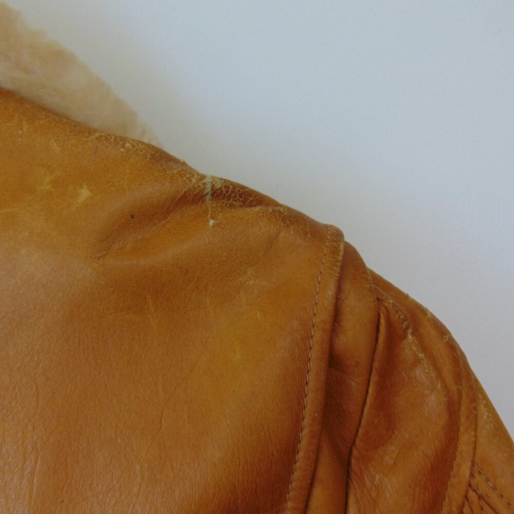 Schott Mens A-2 VTG Bomber Jacket Leather Cognac Brown Size 48 XL / XXL - Picture 10 of 11